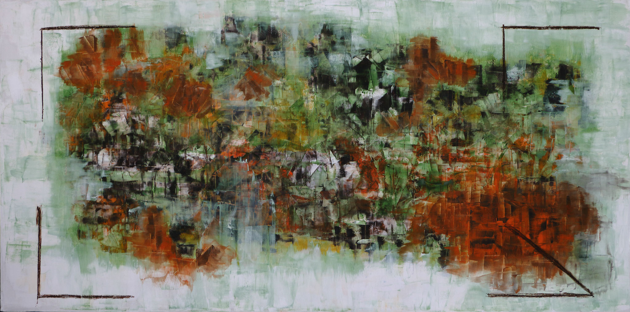 BOSQUE OTOÑAL
 <br>
  Óleo/Lino 200x100cm